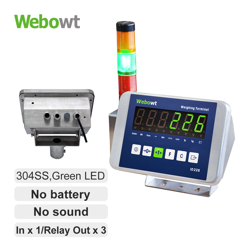 71 WEBOWT ID226 304SS Body(Type2) Round supporting housing-Green LED 220VAC IN1 RELAY OUT 3 Three color alarm light no sound