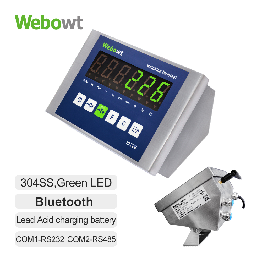 64 WEBOWT ID226 SS304(Type1) Compatiable to IND226-GREEN LED WITH BLUE TOOTH AND BATTERY