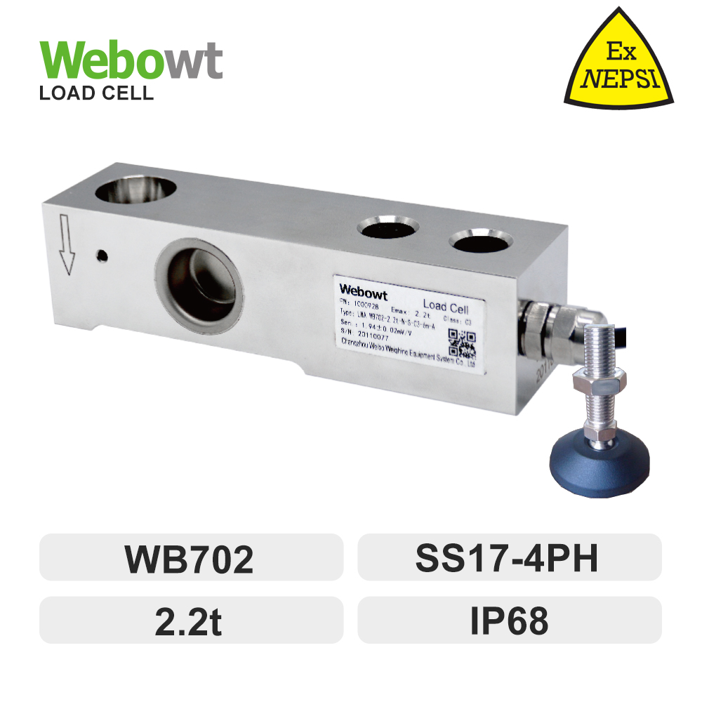 Order No. 1002905, Model No.: LWA WB702-2.2T-X-S-C3-6m-A, WEIGHING MODULE WB702-2.2T, SS 17-4PH Laser welding, C3, 6m, EXPLOSION PROOF